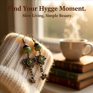 Spring Ready | Long Dangle Earrings | Flower Floral Elements & Butterflies